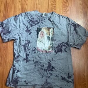 Gray and Black Short Sleeve Tee with Tie-Dye Effect